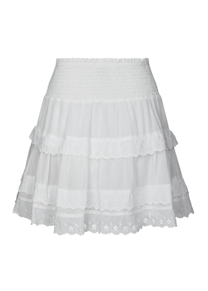 Heidie ruffle skirt Hvid Neo Noir 